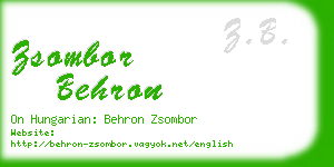 zsombor behron business card